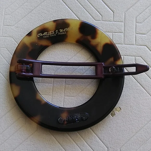 French tortoise handmade boho barrette made in France - Picture 2 of 2